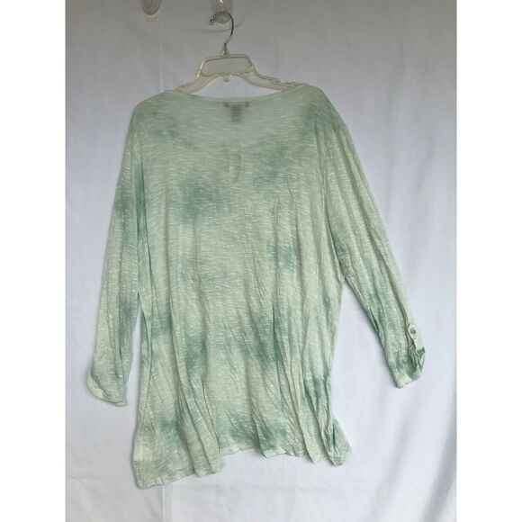BANDOLINO Women's Light Harvest Blouse 2XL Faded Daniella Top Roll Tab Sleeve - Picture 8 of 8
